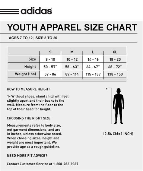 adidas youth hoodie size chart